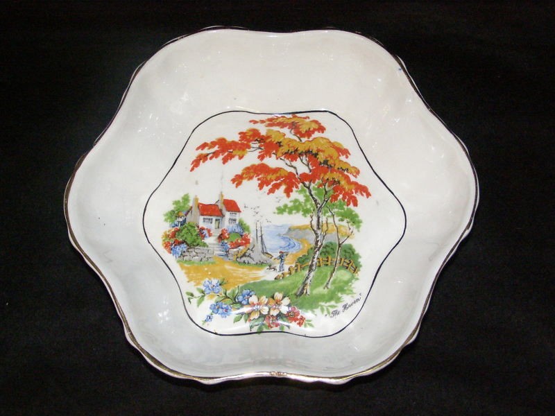 tunstall english cottage candy trinket dish bowl time