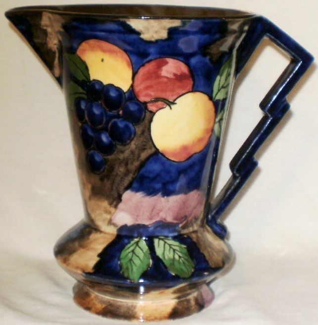 tunstall pitcher jug autumn art deco handle vivid