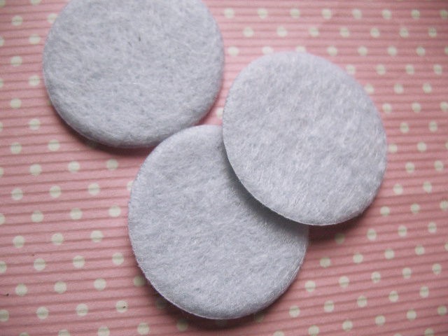 40pcs Thick 1 Felt 25mm Circle Appliques *Top Quality*  White AO030 2