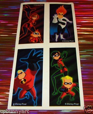 Disney Pixar Hunts Prize The Incredibles Family 4 Stickers Mini 