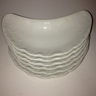   Porcelian China Plymouth White Vintage Bone Dish Crescent Salad Plate