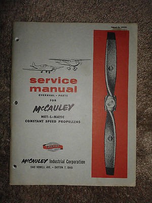 McCauley Propeller Service Overhaul Manual Parts Catalog 2A36C1 