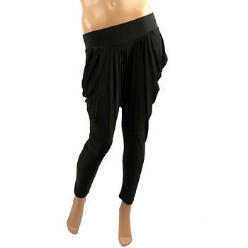 New Solid Harem Parachute Balloon Low Inseam Pants Leggings Stretch 