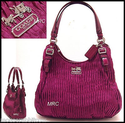 COACH MADISON GATHERED SIGNATURE MAGGIE BERRY 18886 Satchel Tote 