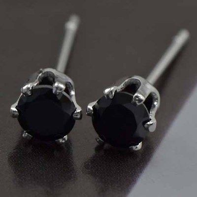  Mens_Black Cubic Zirconia 9K Real White GF Basketball Stud Earrings 