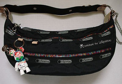 tokidoki for lesportsac black bella small hobo bag