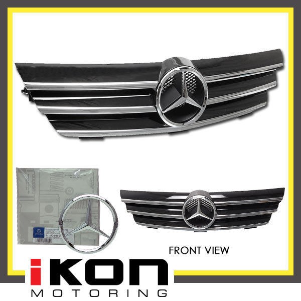 02 05 MERCEDES BENZ W203 C AMG ABS HOOD GRILLE GRILL+AUTHENTIC STAR 