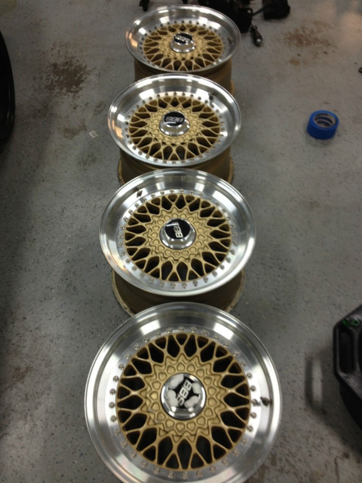 Gold BBS RS 16x9 RS025 RS 025 BMW VW Corvette Porsche Set of 4