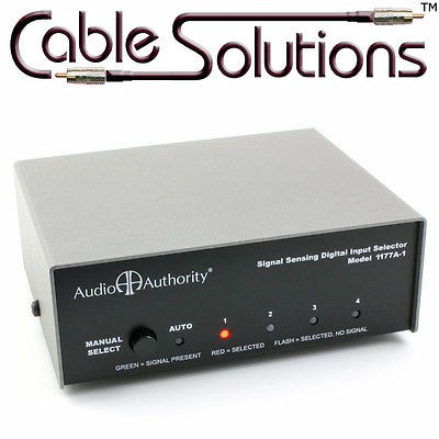 Audio Authority 1177A 1 TOSLink/Coaxia​l Digital Switcher/Switc​h 