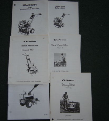 Gilson vintage tiller master manual maintenance repairs