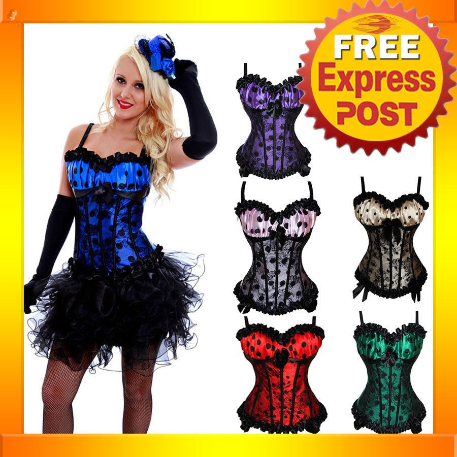 CC31 Burlesque Polka Dots Moulin Rouge Hens Night Party Costume 
