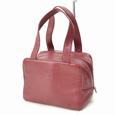 AUTHENTICLOEWE HAND BAG MADE IN SPAIN BORDEAUX LEATHER@2046