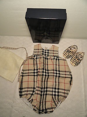   BABY COTTON NOVA CHECK 3 M OUTFIT MARY JANE SHOES 16 & BAG & BOX SET