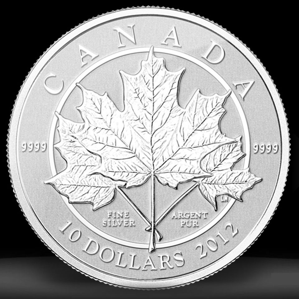 2012 MAPLE LEAF FOREVER $10 PURE SILVER (.9999 Fine) COIN in ENVELOPE