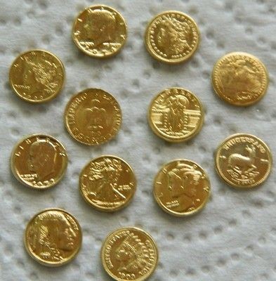 300 mix miniatures min i coins gold clad 