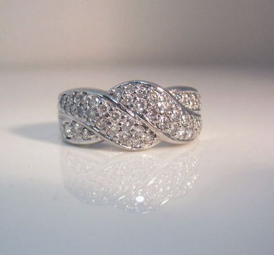 BANKRUPTCY  78% QUALITY PLATINUM 42 FVS 1+C DIAMOND PAVE TWIST WEDDING 