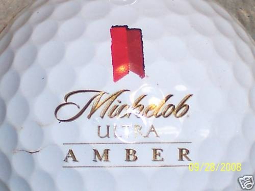 michelob beer ultra amber logo golf ball time