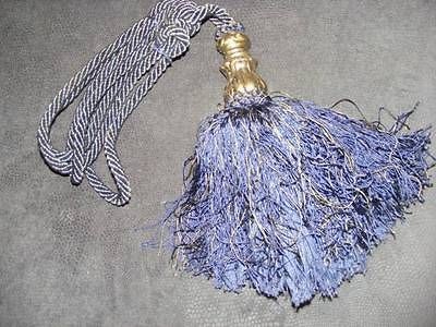 FANCY ORNATE NAVY BLACK PURPLE BRONZE BLUE SATIN CORDED TASSELS 