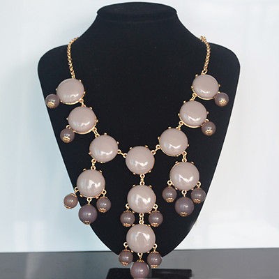 2012 New Arrival Jewelry Gray Bubble Bib Statement Necklace RV$150