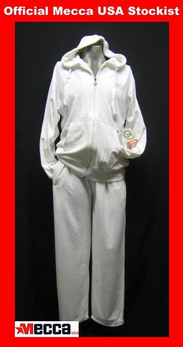 mecca usa velour hooded tracksuit white 2xl xxl