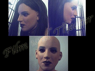   LADY EYELASHES Female Rubber Latex Mask, Sexy Diva Latexmaske, Gummi