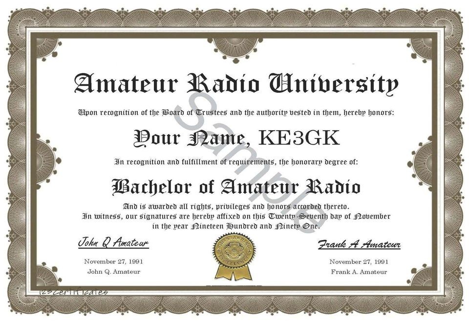 amateur radio degree ham radio humor novelty 