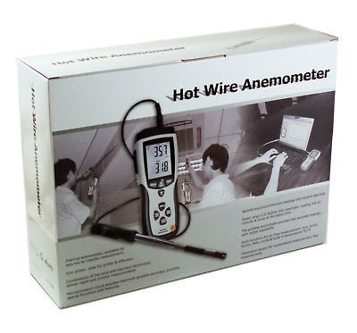   Wire Thermo Anemometer Air Flow Velocity Meter Temperature Tester USB