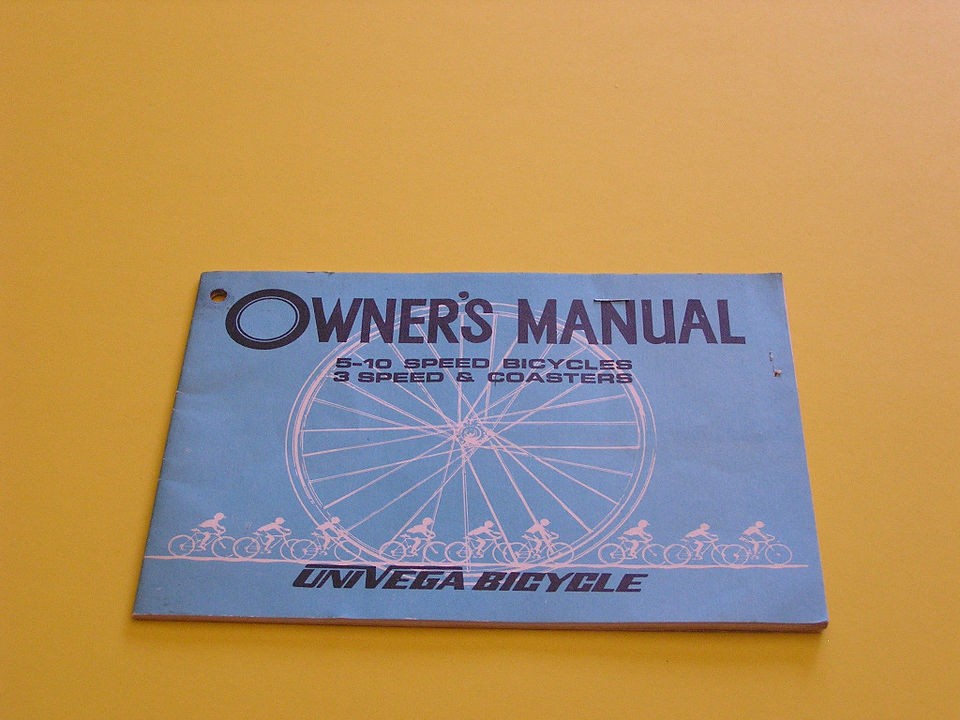 univega owners manual 5 10 speed 3 speed coasters bike