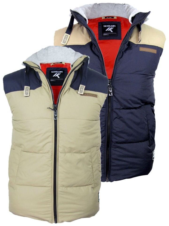 nickelson mens hoodie ripstop gilet body warmer navy