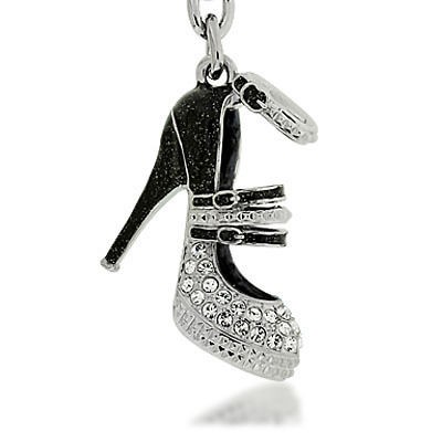 black dress shoe keychain key holder swarovski crystal time left