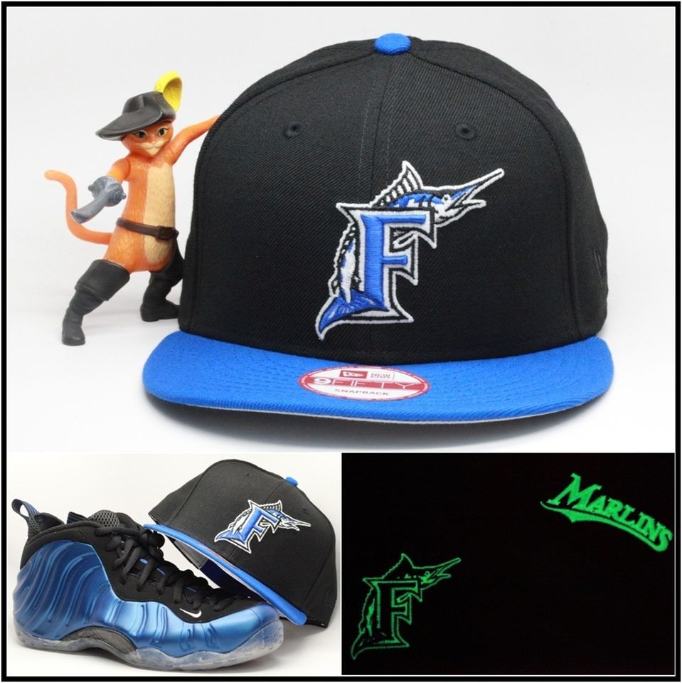 New Era Florida Marlins Custom Snapback Hat Designed For Foamposite 