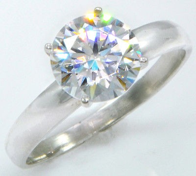   Brilliant Ring Handmade Top CZ Imitation Moissanite Simulant SS Sz 8