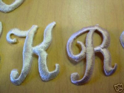 embroidered iron on monogram letters script initials time left