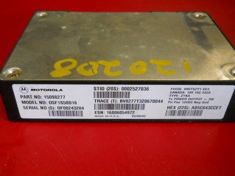 02 04 05 06 TRAILBLAZER ONSTAR CONTROL MODULE 15098277 (Fits Pontiac 