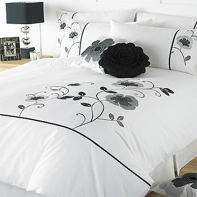 opium duvet cover set white black single 