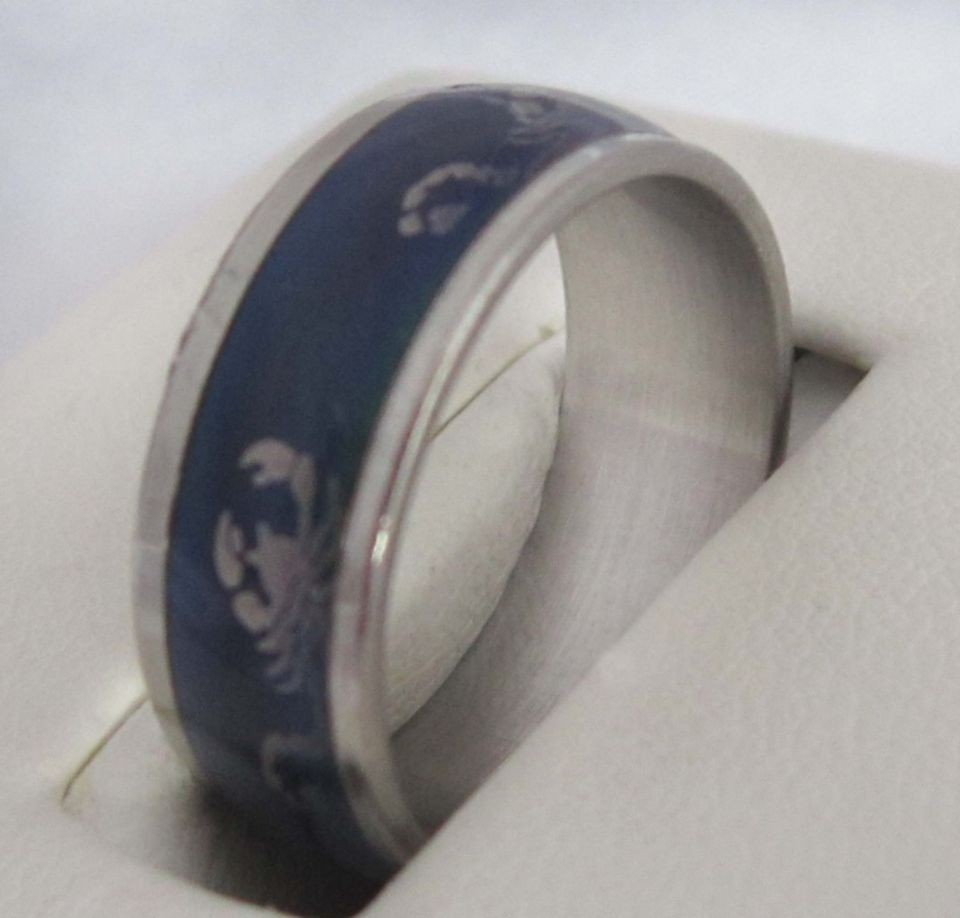   STEEL Stylish SCORPION Band MOOD RING   Available Sizes (8,10