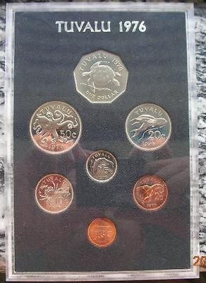 tuvalu 1976 mint proof set of 7 coins 1cent do