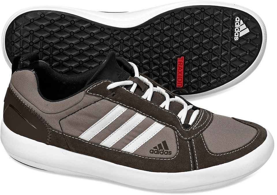 New with Box Adidas Boat DLX Shoes   Mens, Gray/Spray/Bla​ck