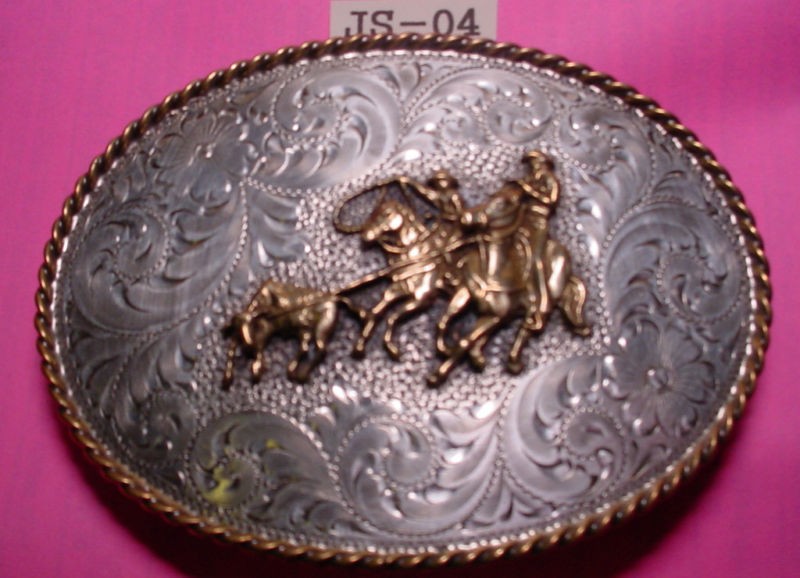 OLD Sterling Silver FRONT Diablo Roping Belt Buckle FREE SHIP & MAKE 