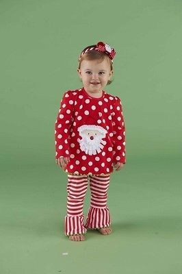 Mud Pie Baby Little Lil Elves Collection Santa Tunic Legging Pants 