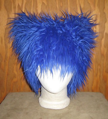 CHESHIRE KITTY CAT BLUE FUR HAT CYBER CLUBWEAR COSTUME HARAJUKU ANIME 