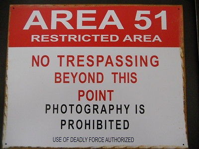 Area 51 No Trespassing Man Cave Roswell Pub Game Room Garage Vintage 