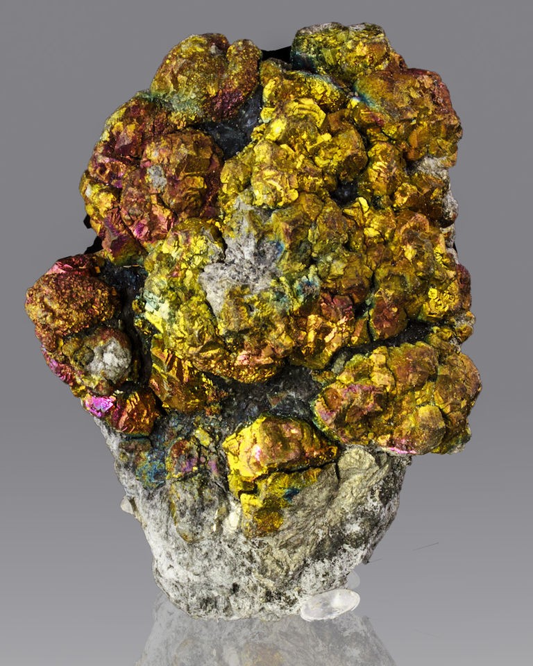 Bright Neon Magenta+Gold IRIDESCENT PYRITE Crystals Shangbao 