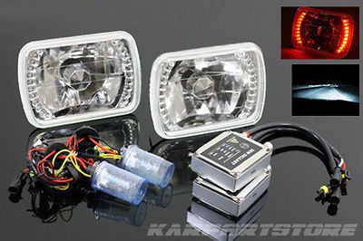 8000K BLUISH BI XENON HID/7X6 H6014/H6052/H6​054 RED LED HEADLIGHTS 