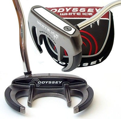 NEW Odyssey Golf White Ice 2 Ball Lined Putter 35 & Head Cover Retail 