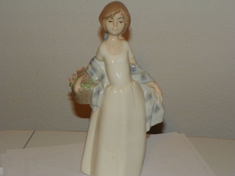 Nadal, Made in Spain, Girl Holding Basket of Flowers home decor 