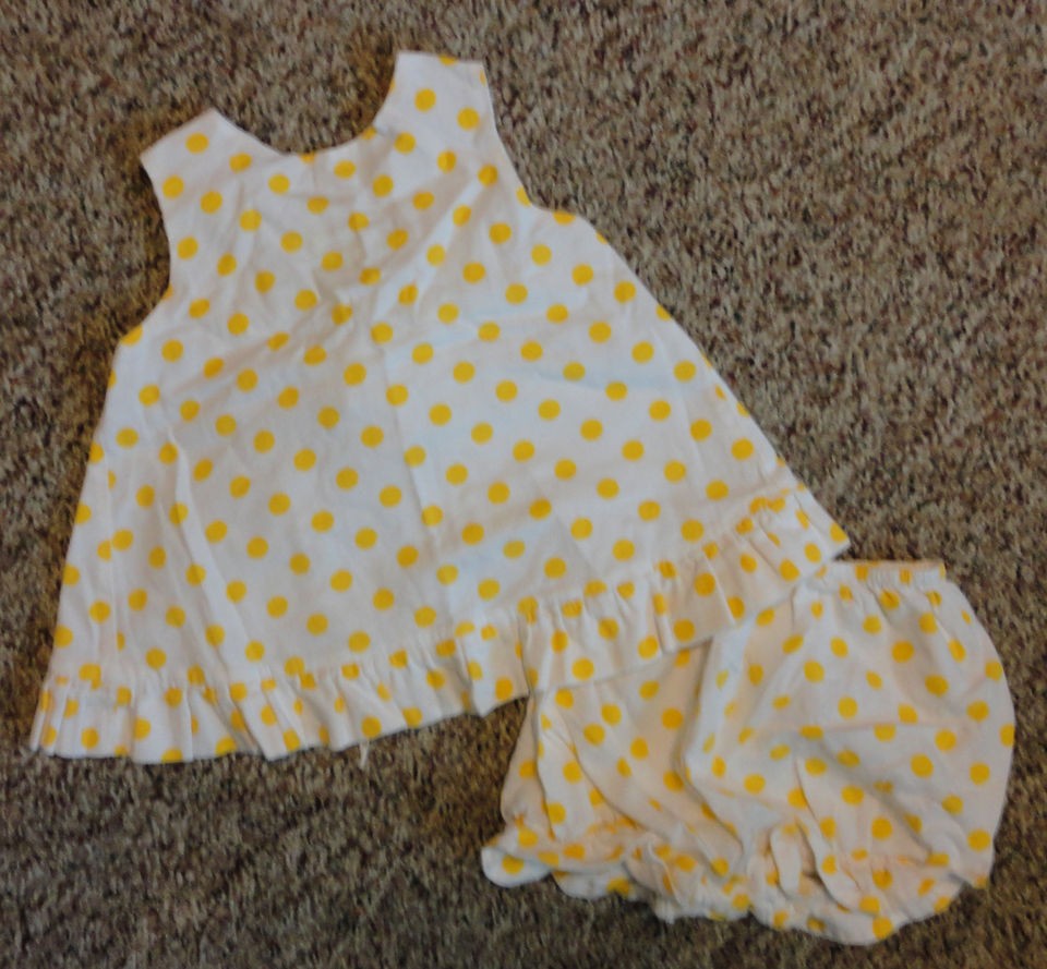 remember nguyen white yellow polka dot 2pc outfit sz 4t