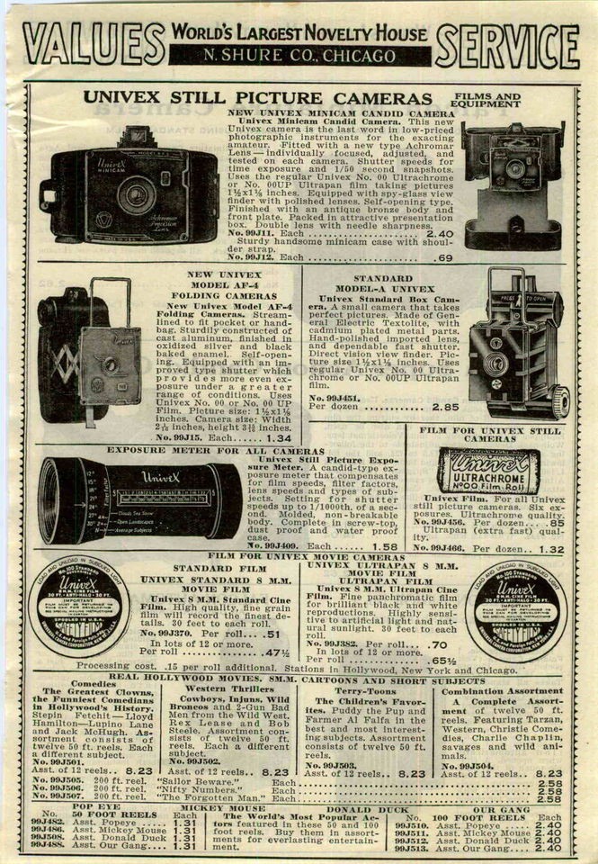 1938 AD Univex Folding Camera Falcon Super Action