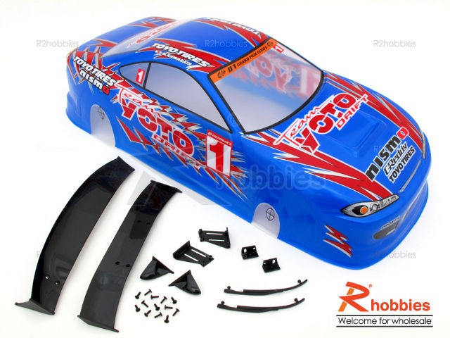 10 NISSAN TY15 Silvia S15 Team Yoto Drift 185mm PVC Printed RC Car 