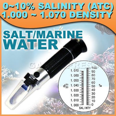 10 % portable salinity refractometer atc aquarium salt from